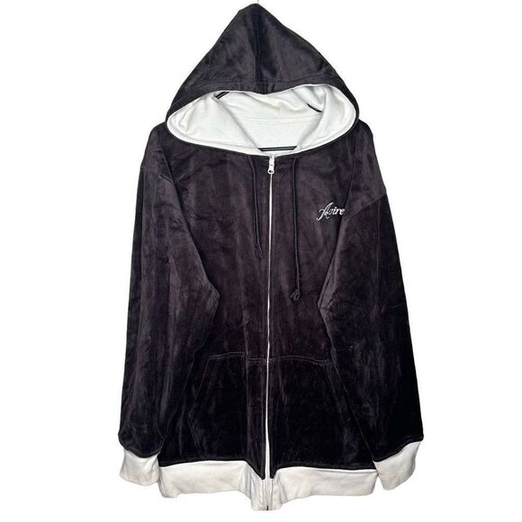 Y2K Avirex Reversible Full Zip Velour Hoodie XL - Picture 1 of 7